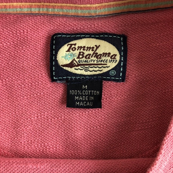 Men Tommy Bahama Short Sleeve Crew Neck T Shirt Size Medium Solid Pink Logo - Picture 7 of 7